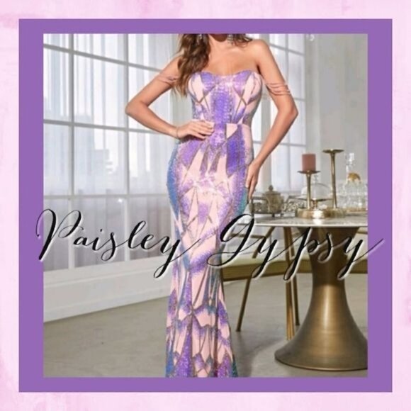 MULTICOLOR GEOMETRIC SEQUINED PREMIUM BRAND AND QUALITY MERMAIDCORE MA… - Picture 9 of 11